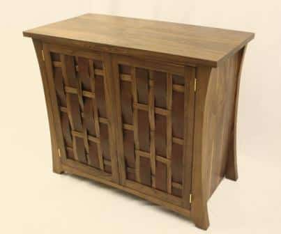 Woven unit, made from Black Walnut and leather